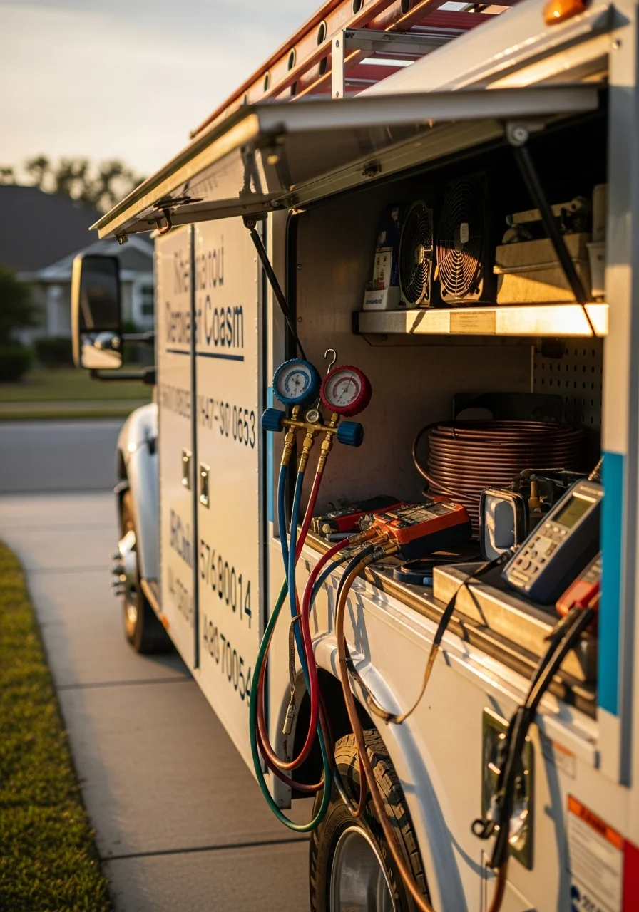 Close-up of professional crew member in work uniform on a Palm Coast property, demonstrating hands-on local service.